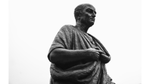 A statue of the Roman philosopher, Seneca